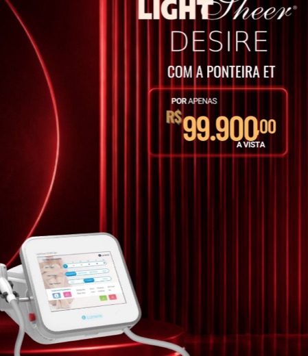 LightSheer Desire com ponteira ET por R$ 99.900 à vista